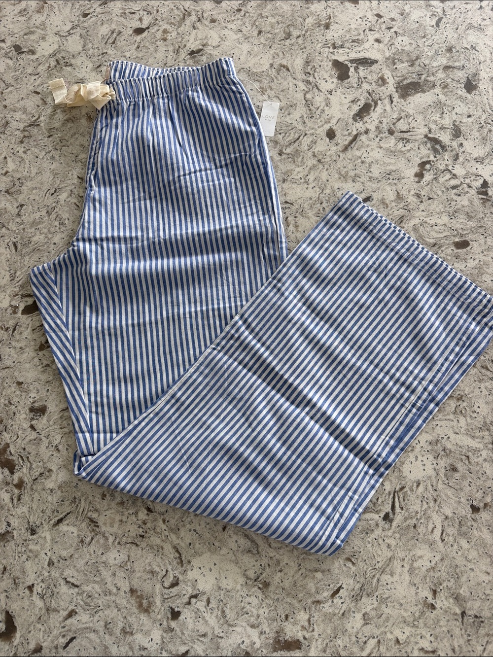 NWT LOVE By Gap Blue and White Striped Lounge Pants